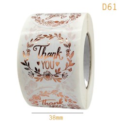Rose Gold Emboss Round Stickers Dia. 38mm D61 Rose Gold Emboss Round Stickers Dia. 38mm D61