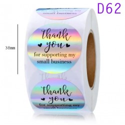 Hologram Silver Round Stickers Dia. 38mm D62