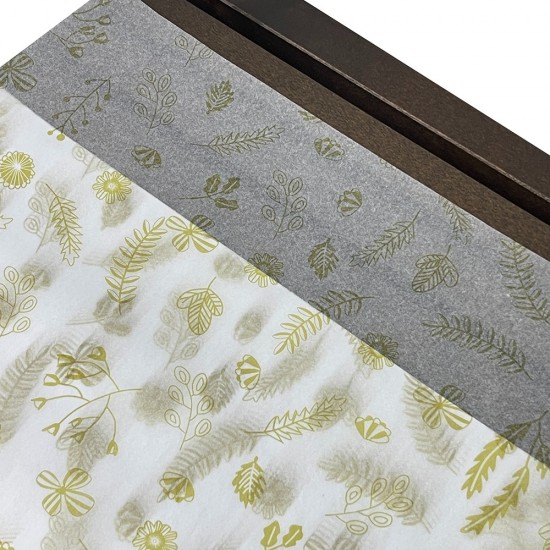 20pcs Designer Printed Tissue Papers - Embossed Leaves