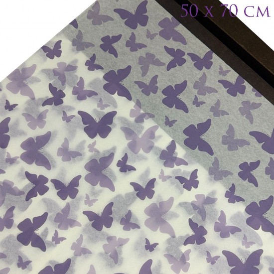 20pcs Printed Tissue Wrapping Paper - Purple Butterflies 20pcs Printed Tissue Wrapping Paper - Purple Butterflies
