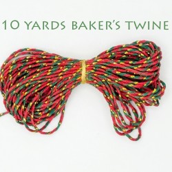 Festive Red, Green & Gold Metallic Baker's Twine (10 Yards)