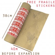 40m Eco-Friendly Kraft Honeycomb Mesh Wrapping Paper Void Filler / Cushioning & Filler