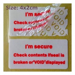 Tamper-Evident Void Security Stickers: I'M SECURE