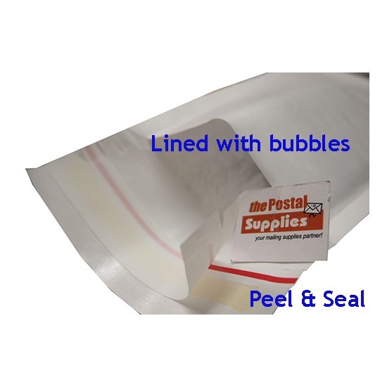 S5 Size White Kraft Bubble Mailer (Wholesale)